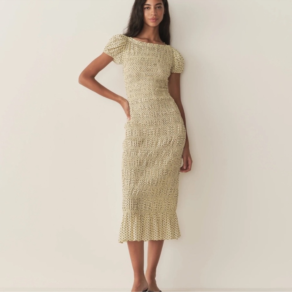 Dôen Georgene Polka Dot Midi Dress